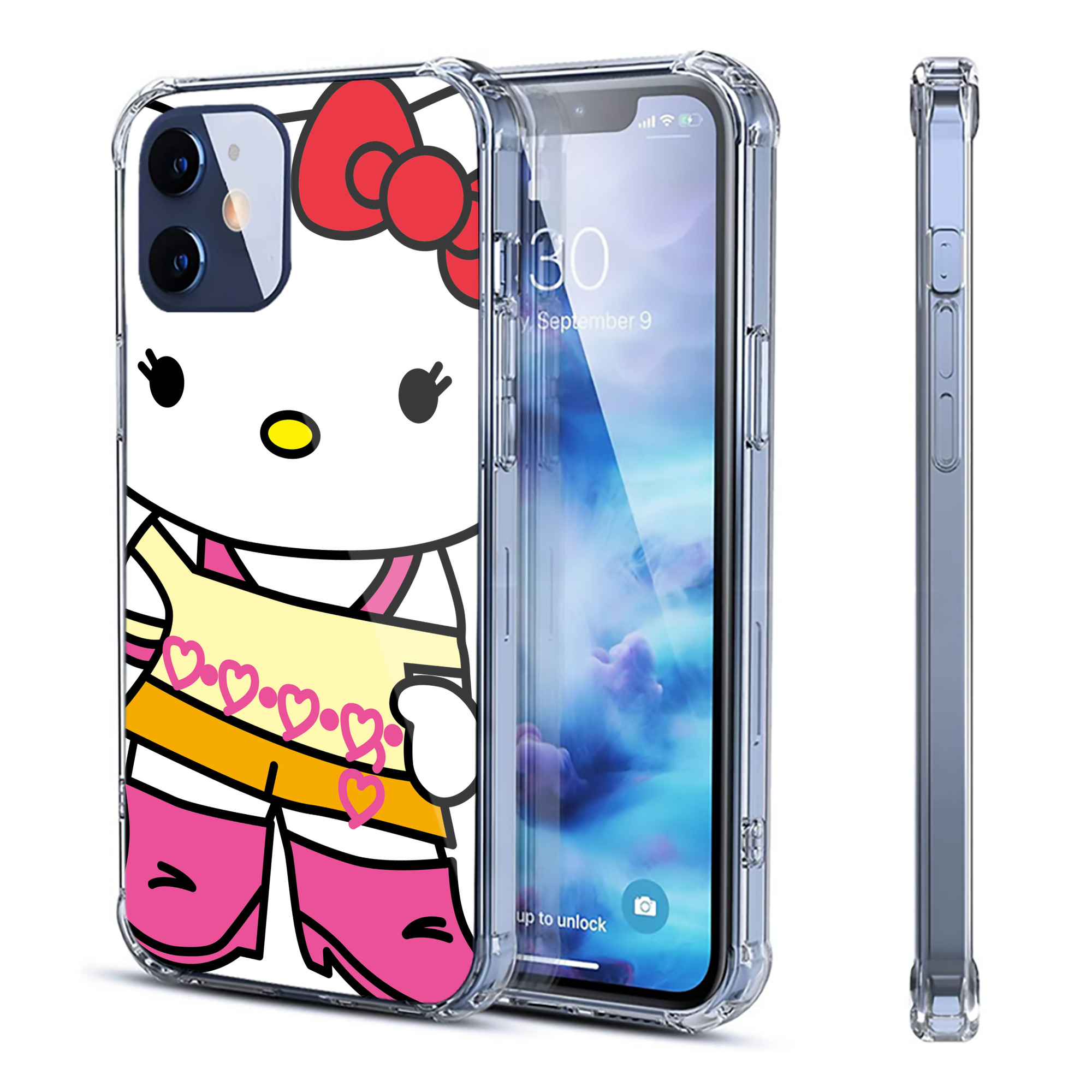 （画像用） Hello Kitty ハローキティ 【iPhone 12シリーズ対応】透明スマホケース（クリアソフトケース）